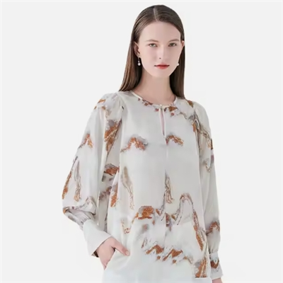 Blusa Estampada 100% Seda